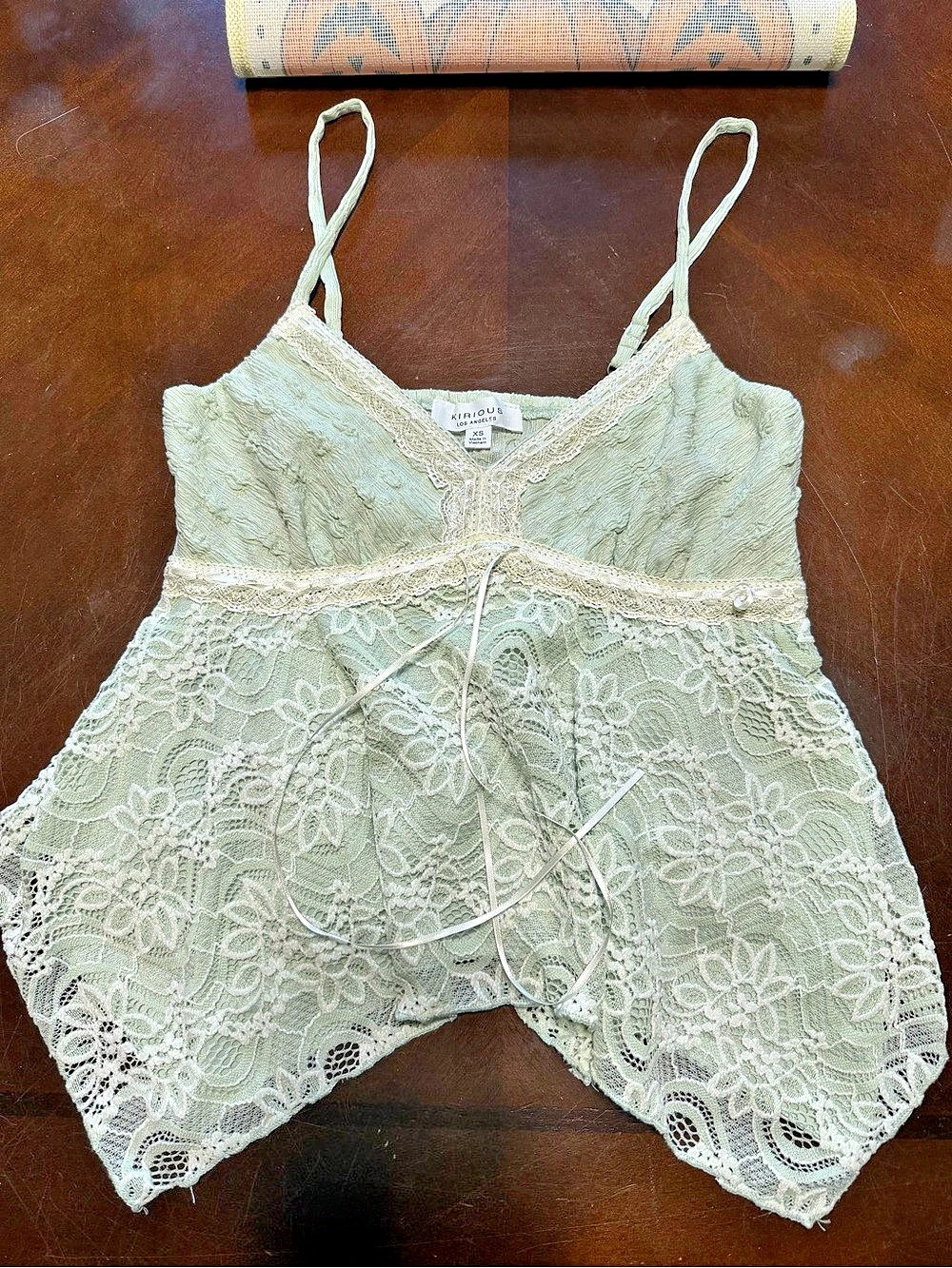 Kirious Camisole in Green & Cream Size Xsmall